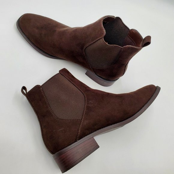 LOFT Shoes - Ann Taylor LOFT Outlet Chelsea Chocolate Brown Suede-like Bootie